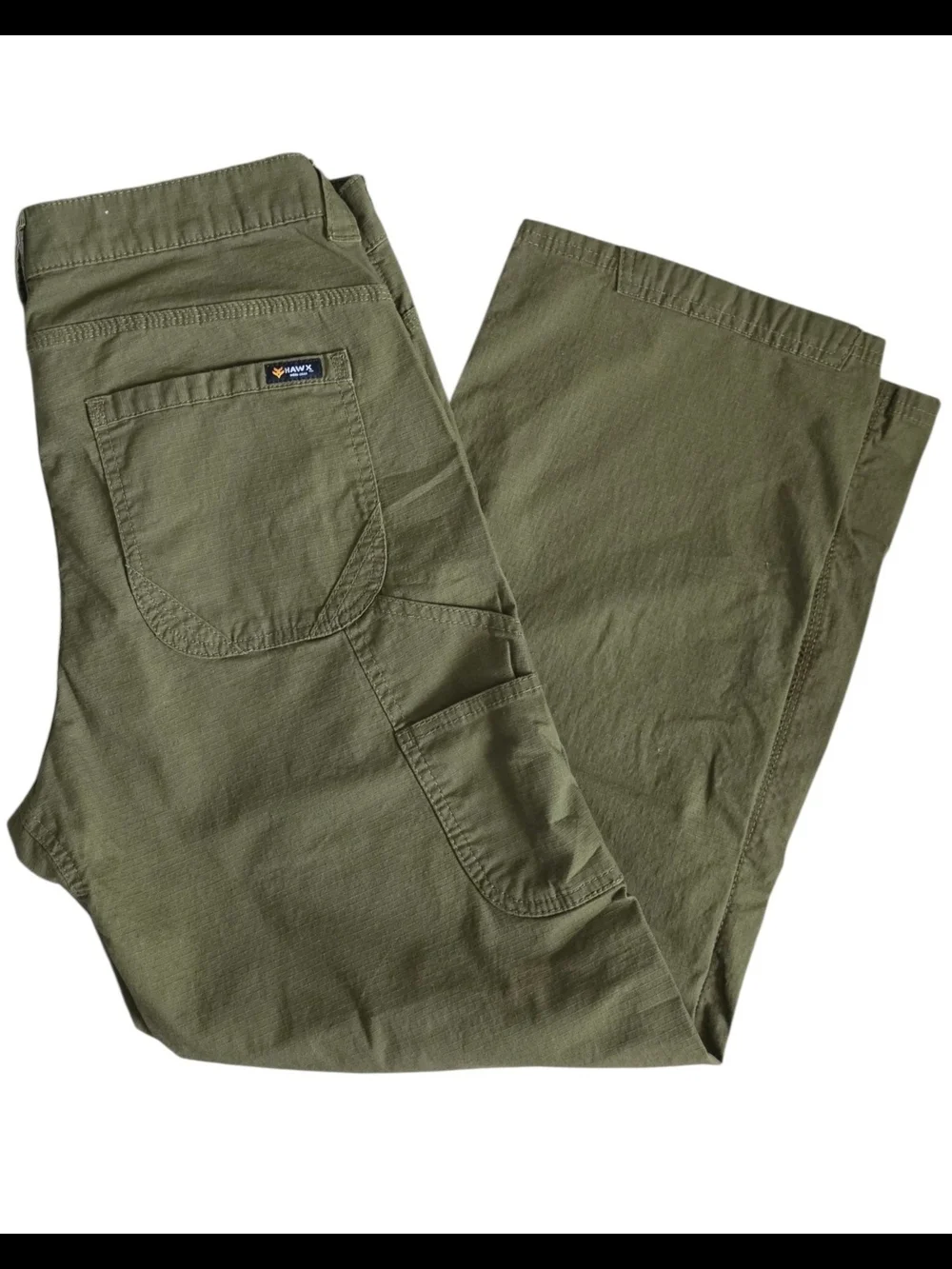 Hawx Stretch Ripstop Men’s Olive Green Cargo Utility Work Pants 34x30